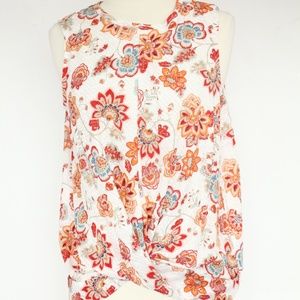 J Jill Love Linen Tank Top Small Women Sleeveless Shirt Paisley floral